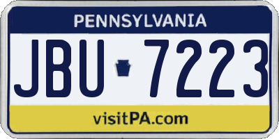 PA license plate JBU7223