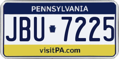 PA license plate JBU7225