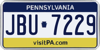 PA license plate JBU7229