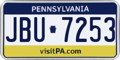 PA license plate JBU7253