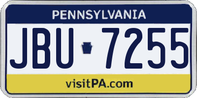 PA license plate JBU7255