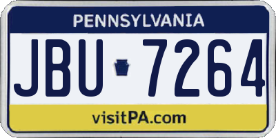 PA license plate JBU7264
