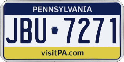 PA license plate JBU7271