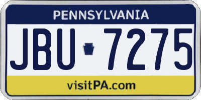 PA license plate JBU7275
