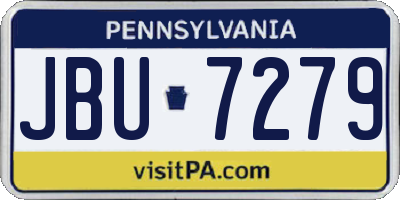 PA license plate JBU7279