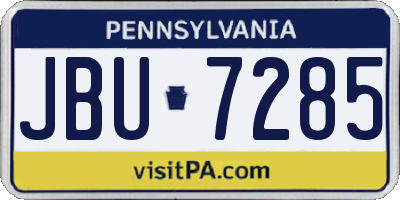 PA license plate JBU7285