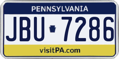 PA license plate JBU7286