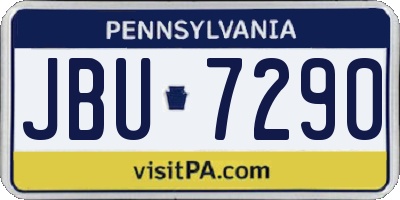 PA license plate JBU7290