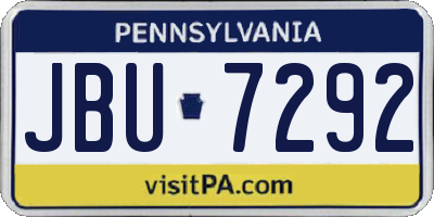 PA license plate JBU7292