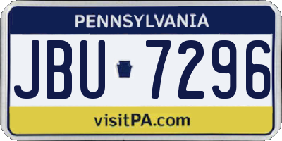 PA license plate JBU7296