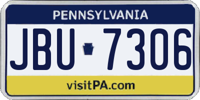 PA license plate JBU7306
