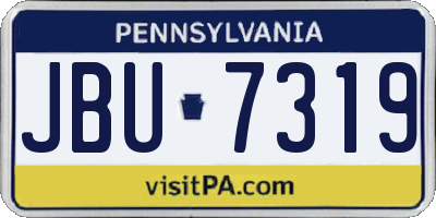PA license plate JBU7319