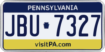 PA license plate JBU7327