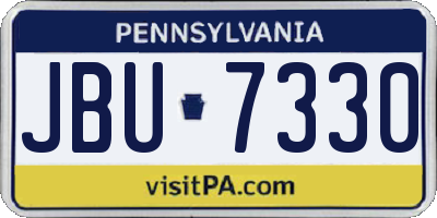 PA license plate JBU7330