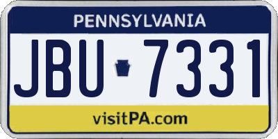 PA license plate JBU7331