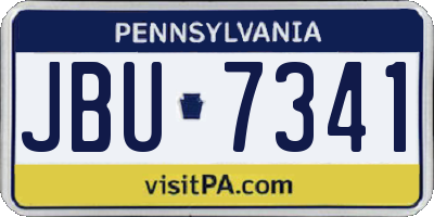 PA license plate JBU7341