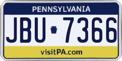 PA license plate JBU7366