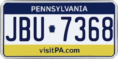 PA license plate JBU7368