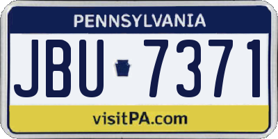 PA license plate JBU7371