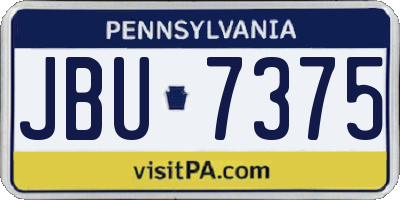 PA license plate JBU7375