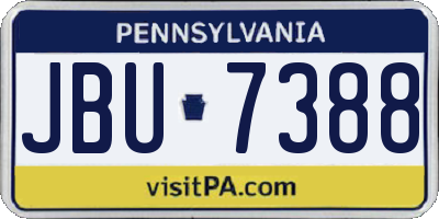 PA license plate JBU7388