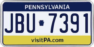 PA license plate JBU7391
