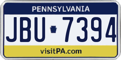 PA license plate JBU7394