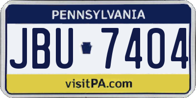 PA license plate JBU7404