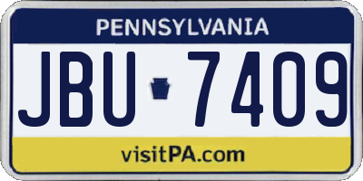 PA license plate JBU7409