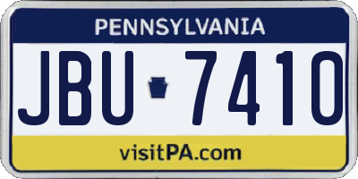 PA license plate JBU7410