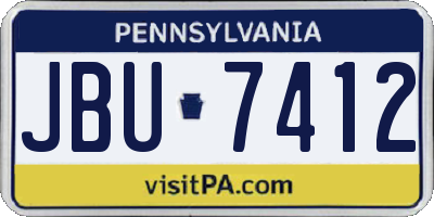PA license plate JBU7412