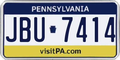 PA license plate JBU7414