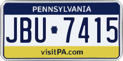 PA license plate JBU7415