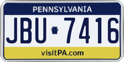 PA license plate JBU7416