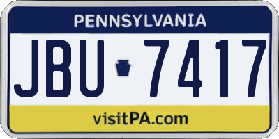 PA license plate JBU7417