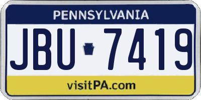 PA license plate JBU7419
