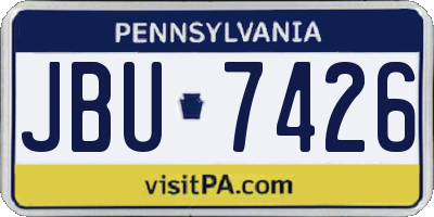 PA license plate JBU7426