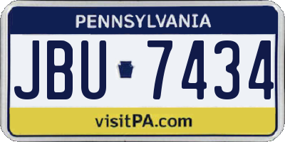 PA license plate JBU7434