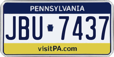 PA license plate JBU7437
