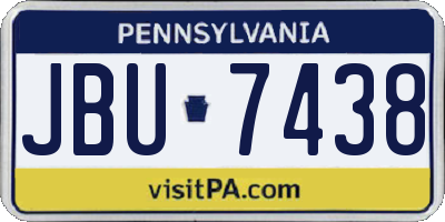 PA license plate JBU7438