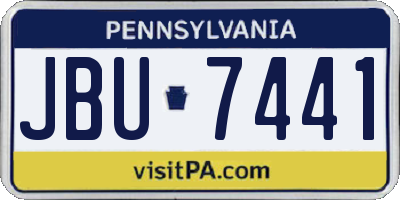 PA license plate JBU7441