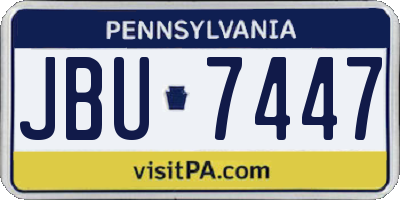 PA license plate JBU7447
