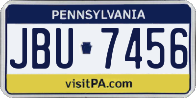 PA license plate JBU7456