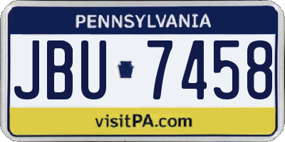 PA license plate JBU7458