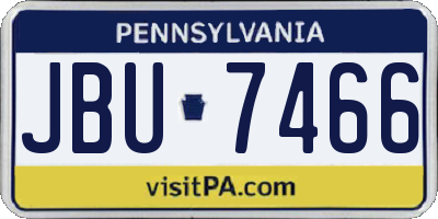 PA license plate JBU7466