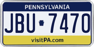 PA license plate JBU7470