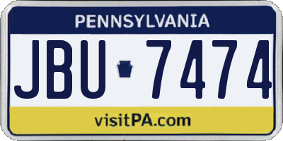 PA license plate JBU7474