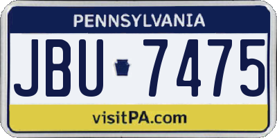 PA license plate JBU7475