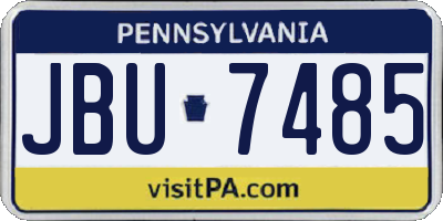 PA license plate JBU7485
