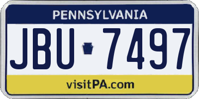 PA license plate JBU7497